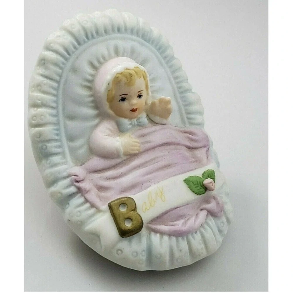 Growing Up Enesco 1983 Birthday Girls Baby Figurine Blonde Hair‎ Cake Topper EUC